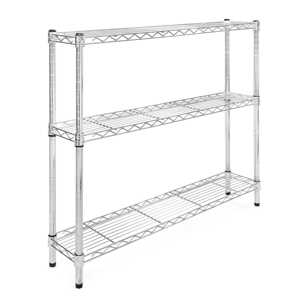 Shelving Inc. 8" d x 42" w Chrome Wire Shelving with 3 Tier Shelves