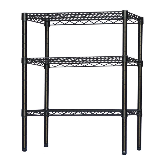 Shelving Inc. 8" d x 42" w x 34" h Black Wire Shelving with 3 Tier Shelves, Weight Capacity 300lbs Per Shelf