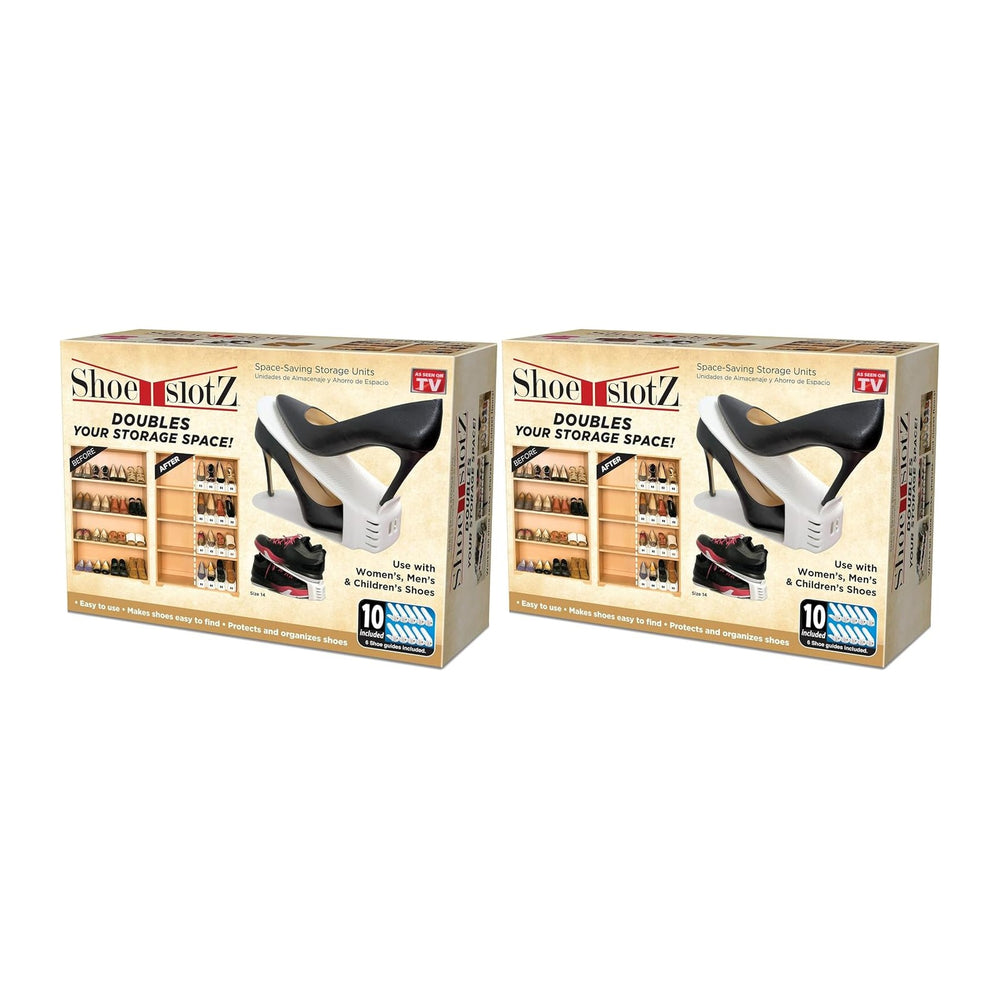 Shoe Slotz Space-Saving Storage Units in Ivory | As Seen on TV | No Assembly ...