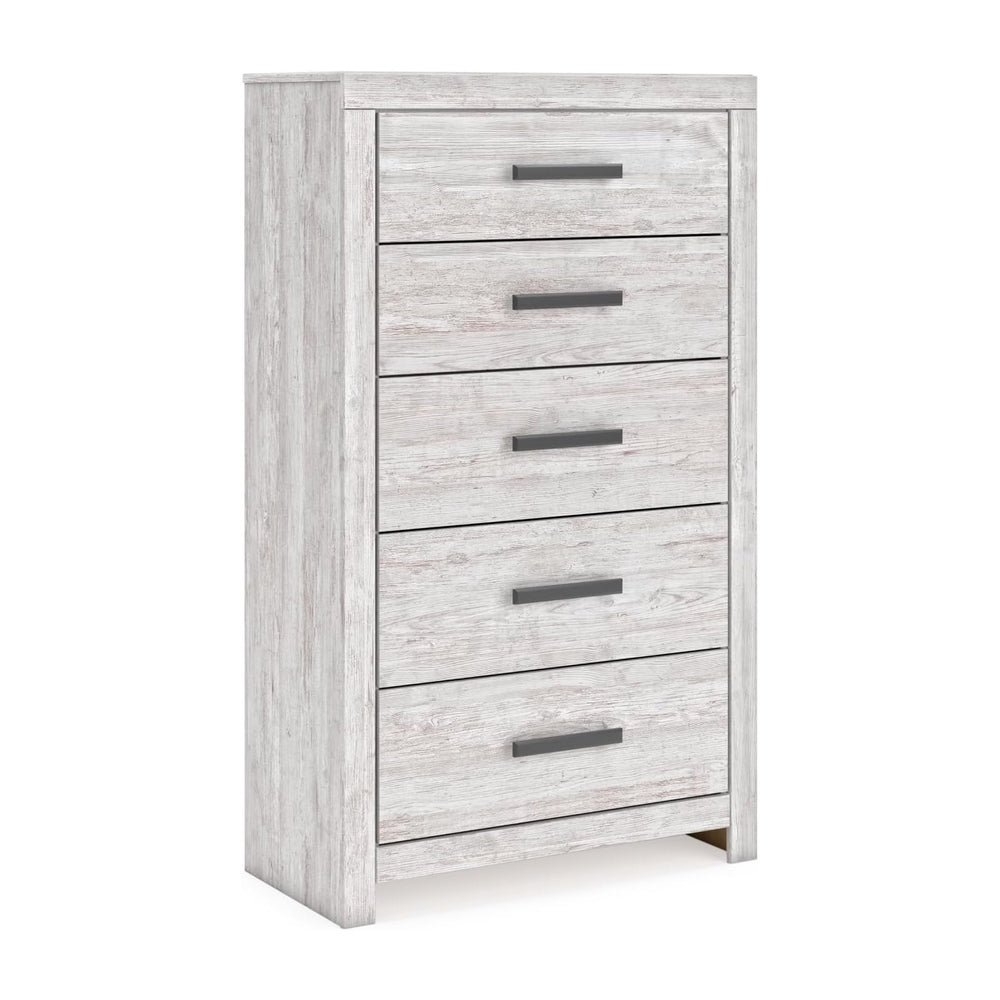 Signature Design by Ashley Cayboni Vintage 5 Drawer Wide Chest with Safety St...