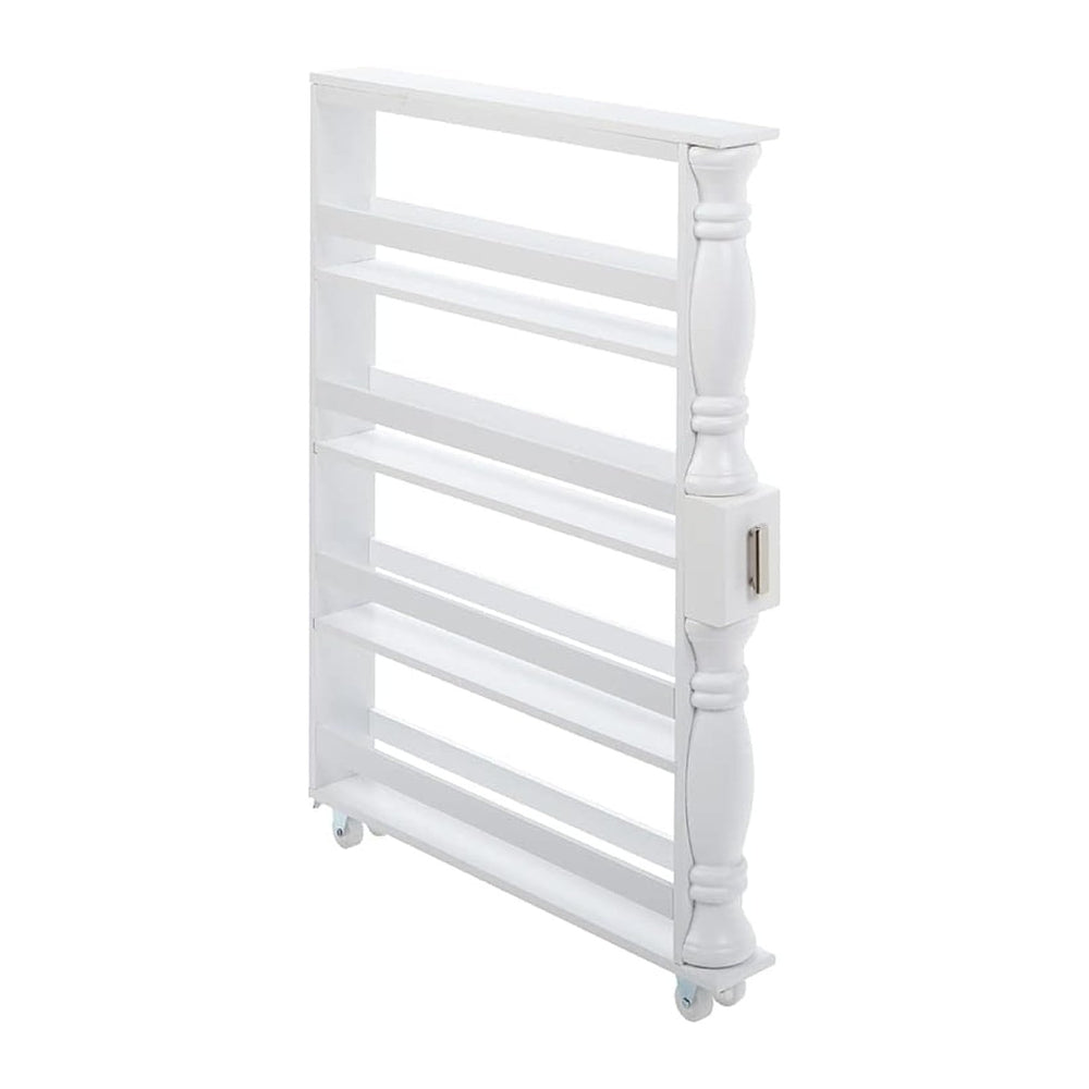 Slim Rolling Can and Spice Racks - White