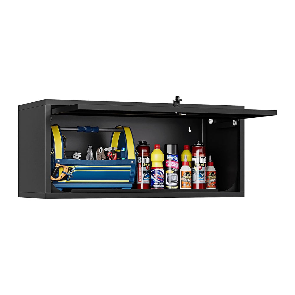 Small Wall-Mounted Locking Cabinet Metal Garage Storage Cabinet Hanging Medic...