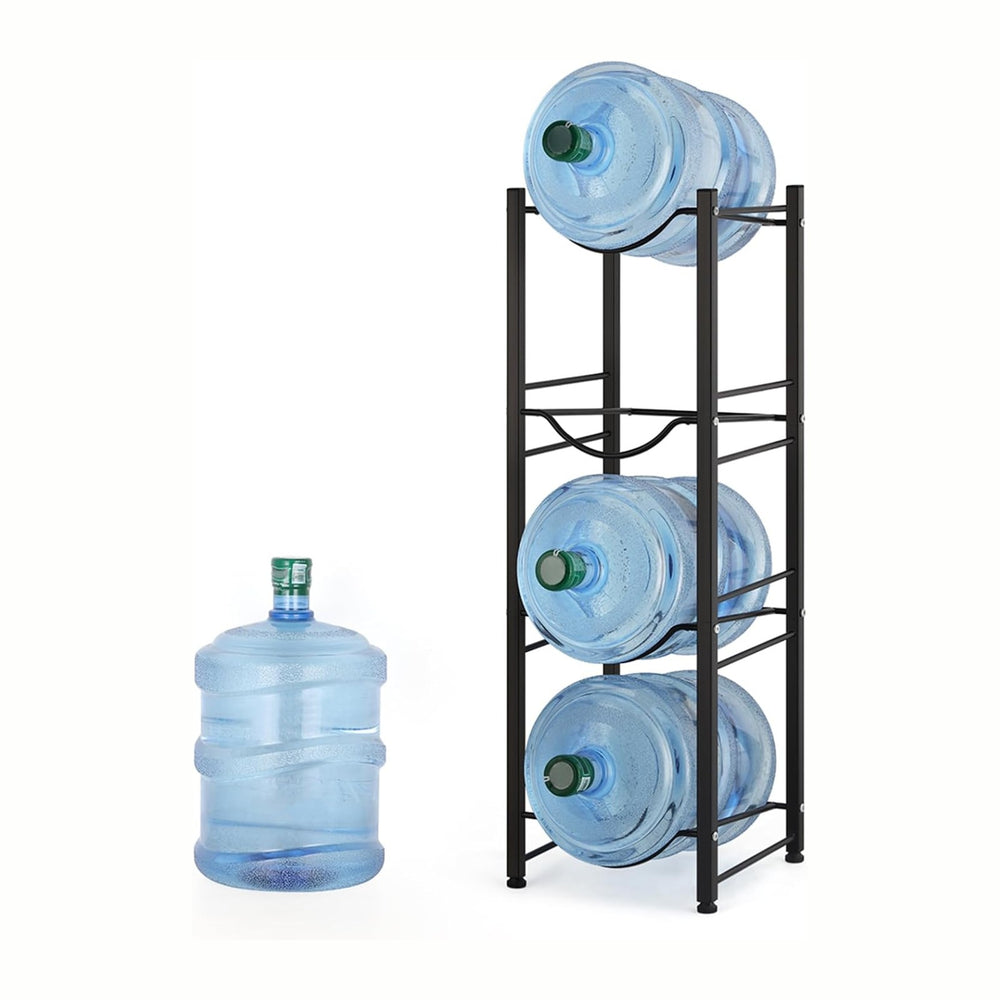 smusei 5 Gallon Water Bottle Holder 4 Tier Water Cooler Jug Stand Storage wit...