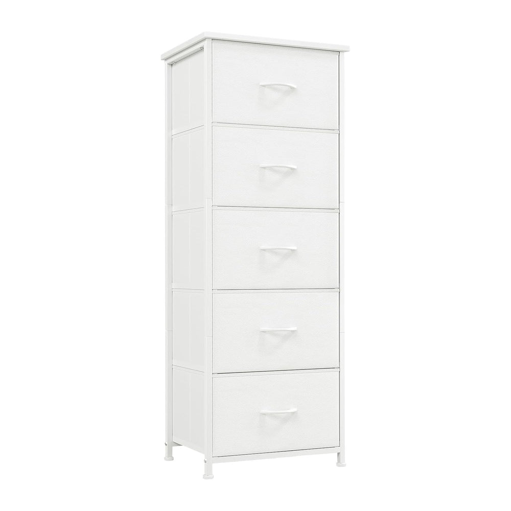 Somdot Tall Dresser for Bedroom, 5 Drawer Storage Cabinet, White