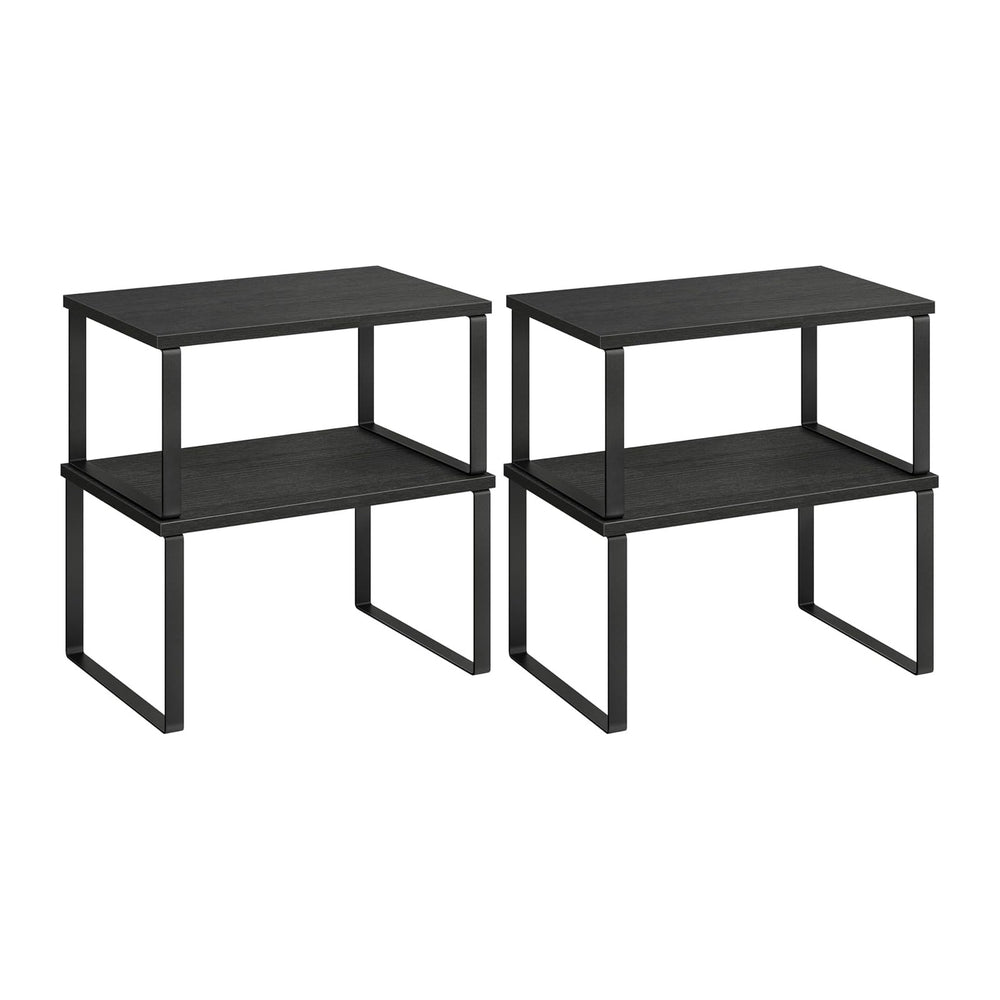 SONGMICS Cabinet Organizer Shelf, Set of 2 Kitchen Counter Shelves, Kitchen S...