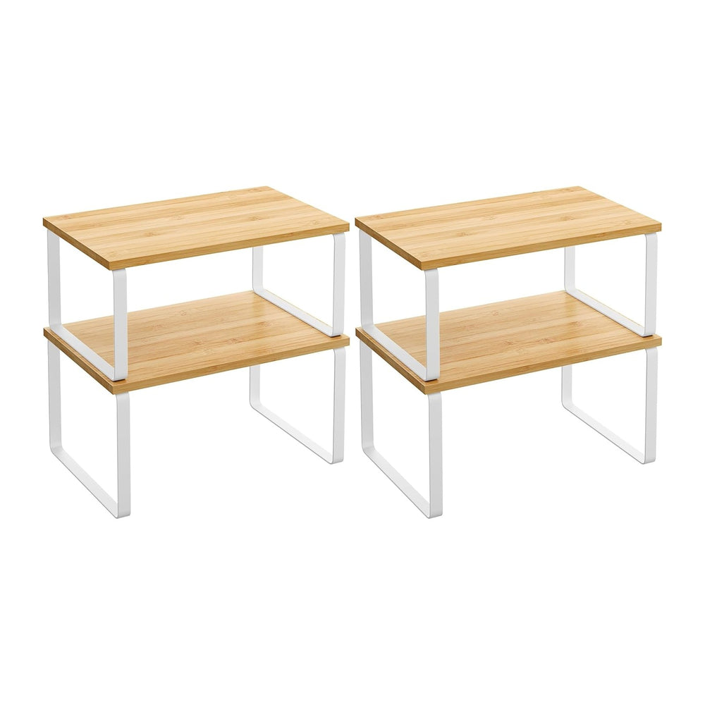 SONGMICS Cabinet Organizer Shelf, Set of 2 Kitchen Counter Shelves, Kitchen S...