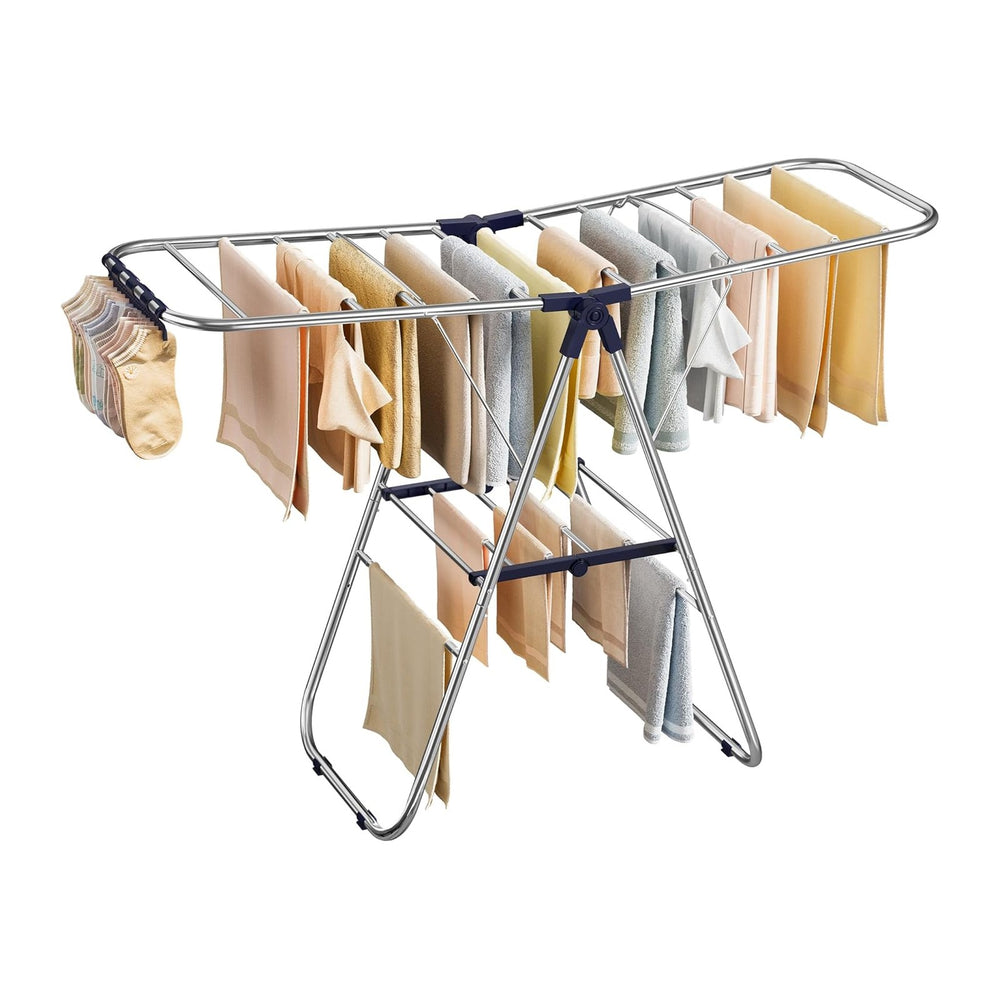 SONGMICS Clothes Drying Rack, Foldable Metal Airer, 17 x 51.2 x 39 Inches