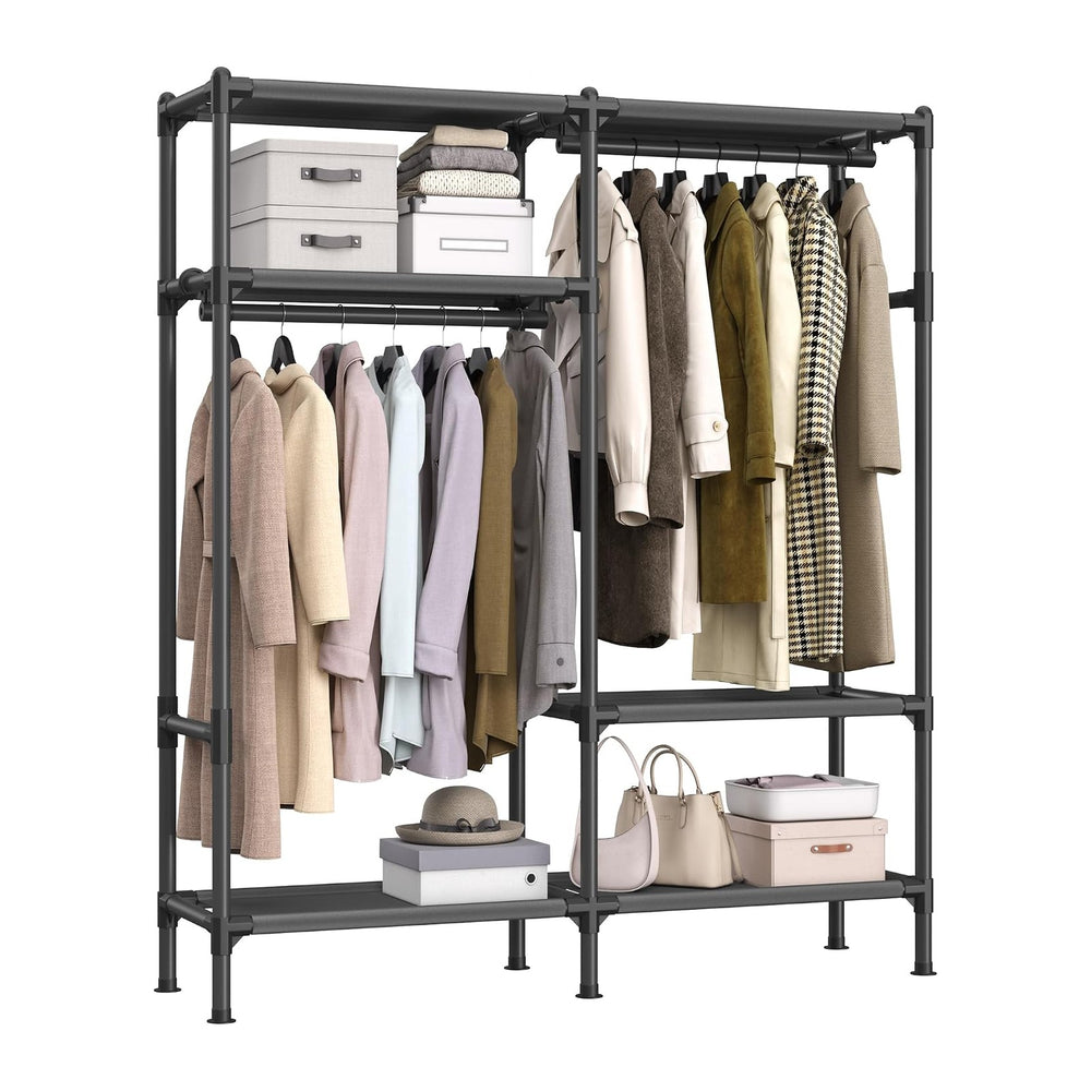 SONGMICS Heavy Duty Clothes Rack, 65 Inch Freestanding Portable Wardrobe with...