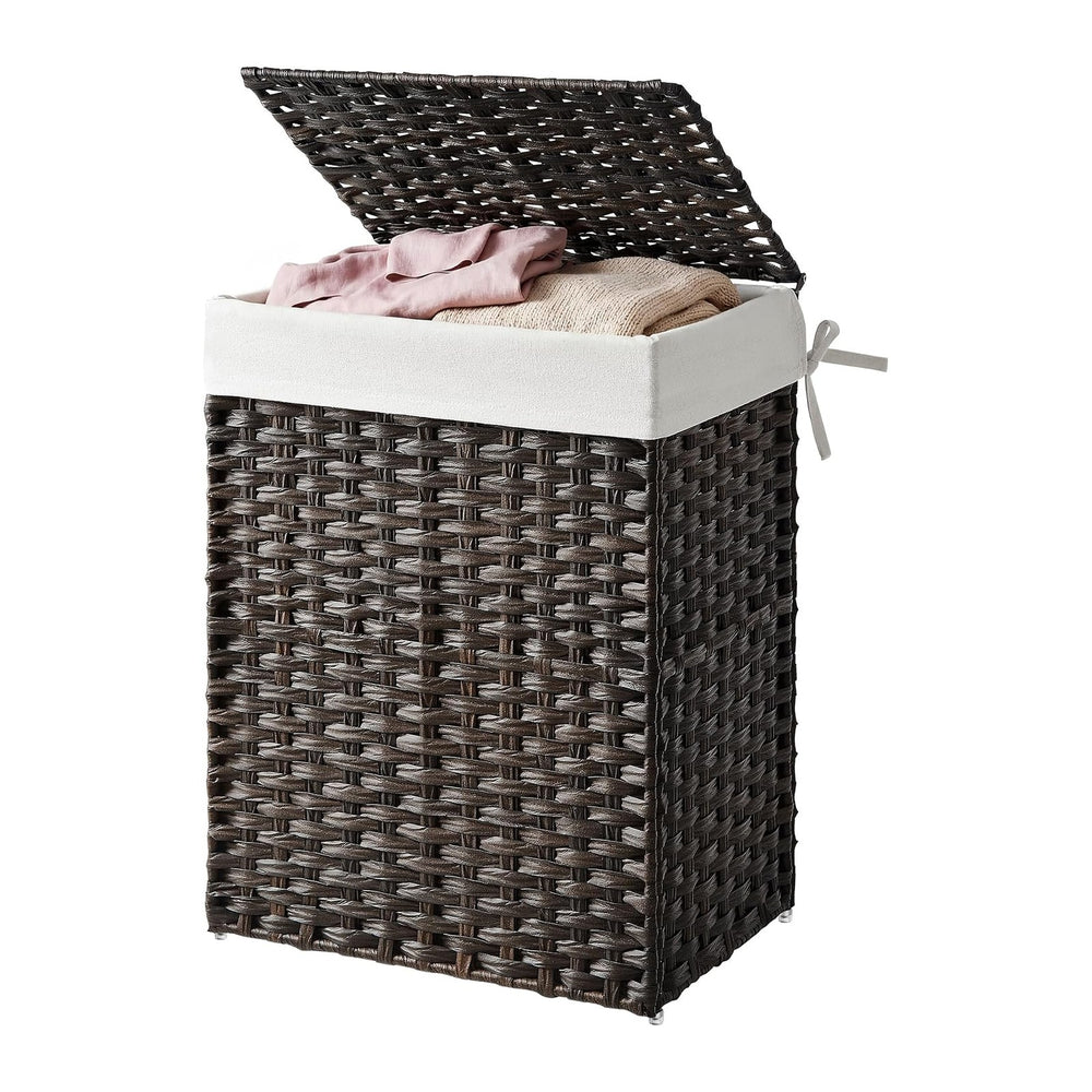 SONGMICS HOME Laundry Hamper with Lid, Clothes Basket with Removable Liner an...