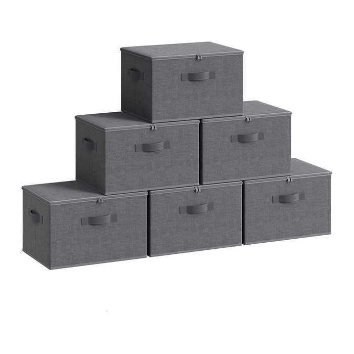 SONGMICS Set of 6 Storage Bins with Zipper Lids, 31 Quart Storage Boxes