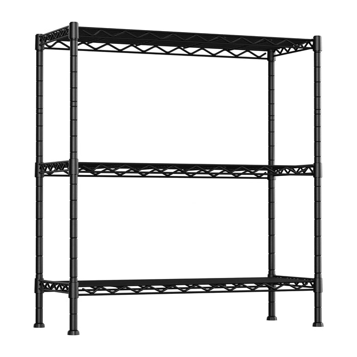 Soywey 3-Shelf Adjustable Heavy Duty Storage Shelves,36" Wx14 Dx35.8 H Metal Organizer Wire Rack for Laundry Bathroom Kitchen Pantry Closet Garage Shelving Black