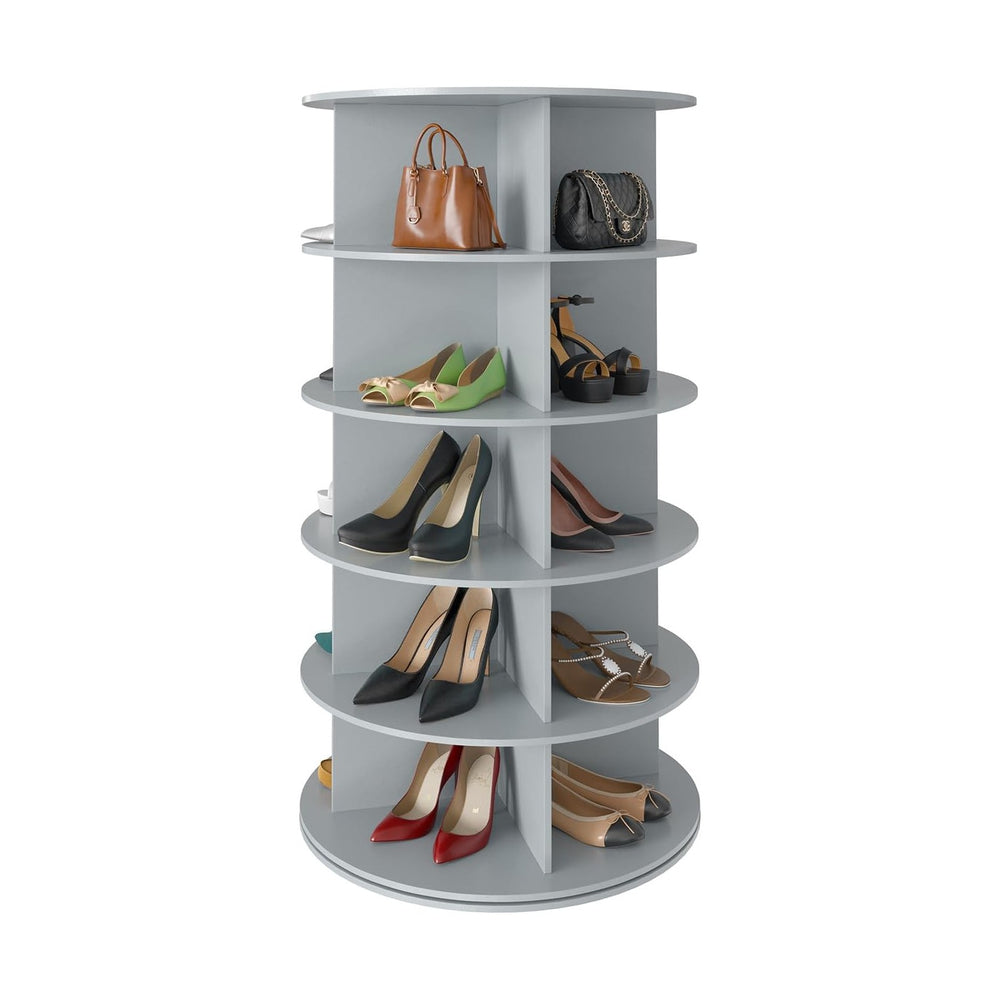 SpaceAid 5 Tier Rotating Shoe Rack Tower, Spinning Shoe Display Lazy Susan, R...