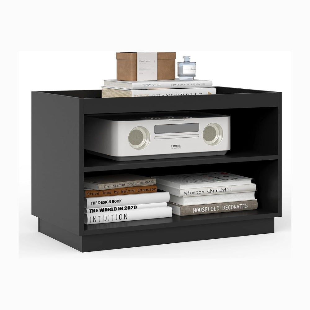 Stackable Storage 2-Shelf, 28" Wide Storage Bins with Open Compartment f...