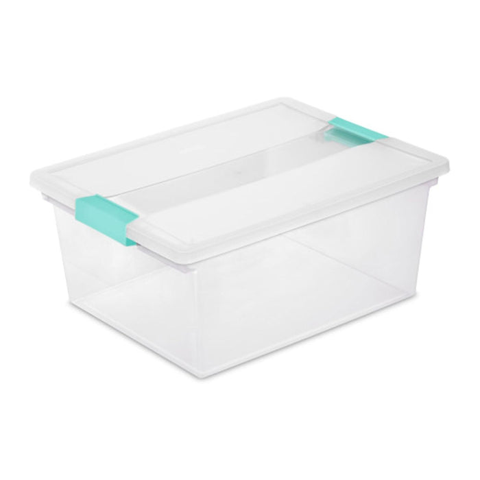 Sterilite 12-Pack Clip Box, Stackable Clear Plastic Bins