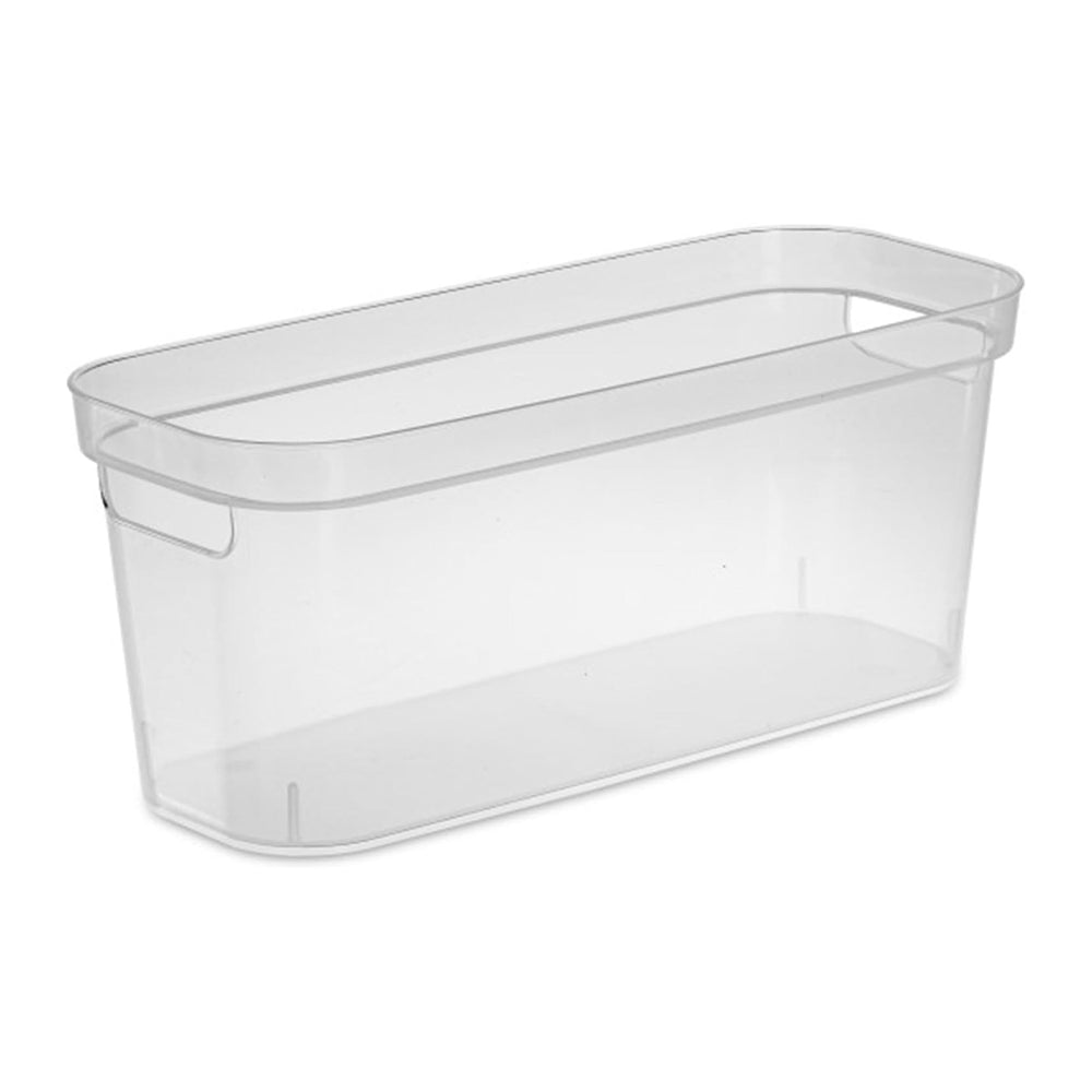 Sterilite 6.25x6.25x15 Inch Narrow Modern Storage Bin w/ Comfortable Carry Th...