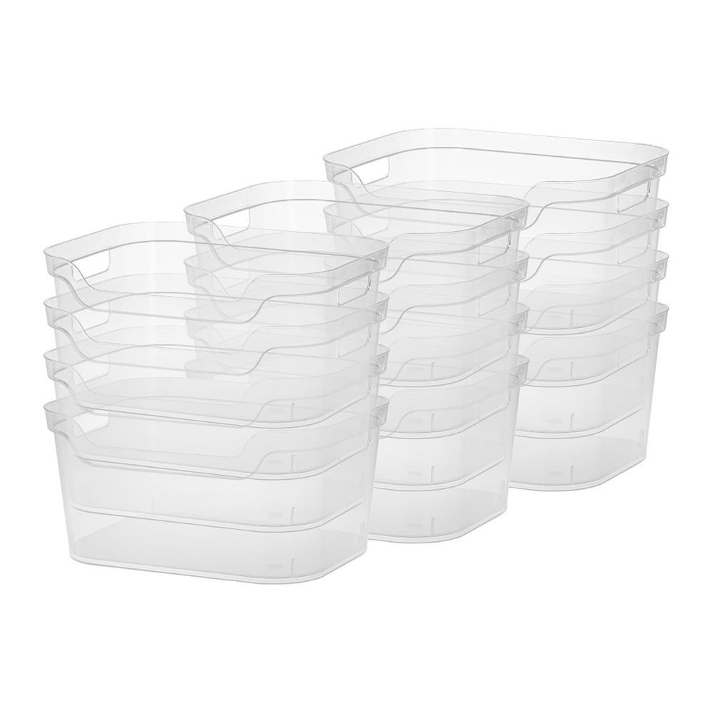 Sterilite 7 x 11 x 14.25 Inch Polished Open Scoop Front Storage Bin with Comf...