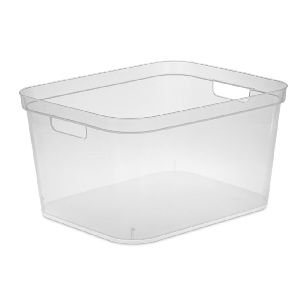 Sterilite 8.25x12.25x15 Inch Modern Polished Storage Bin w/Comfortable Carry ...