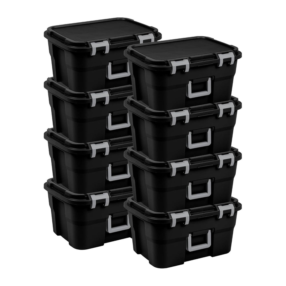 Sterilite 8 Pack Footlocker, 14 Gallon Plastic Storage Container with Latchin...
