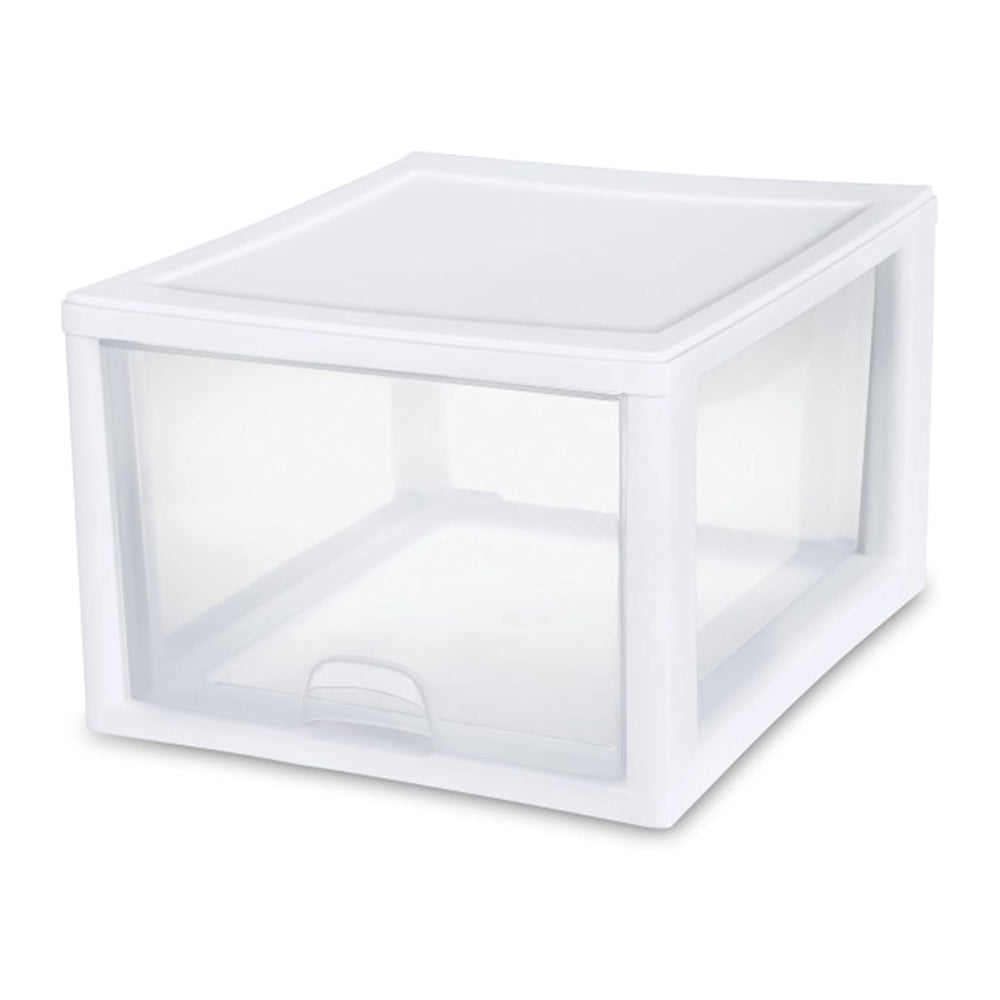 Sterilite Stacking Drawer Storage Organizer for Clothes, 27 Quart, 16-Pack