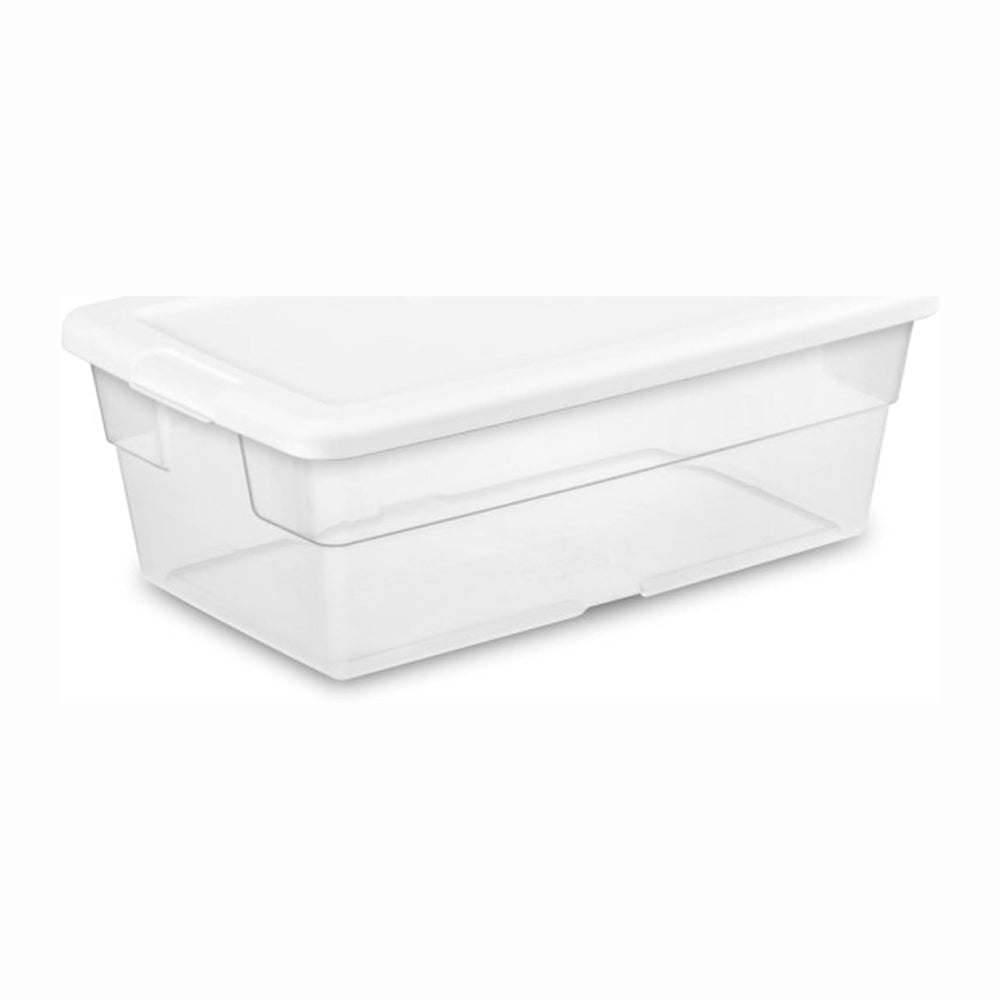 Sterilite Storage Boxes, Stackable Clear Plastic Bins, 6 Quart, 24-Pack
