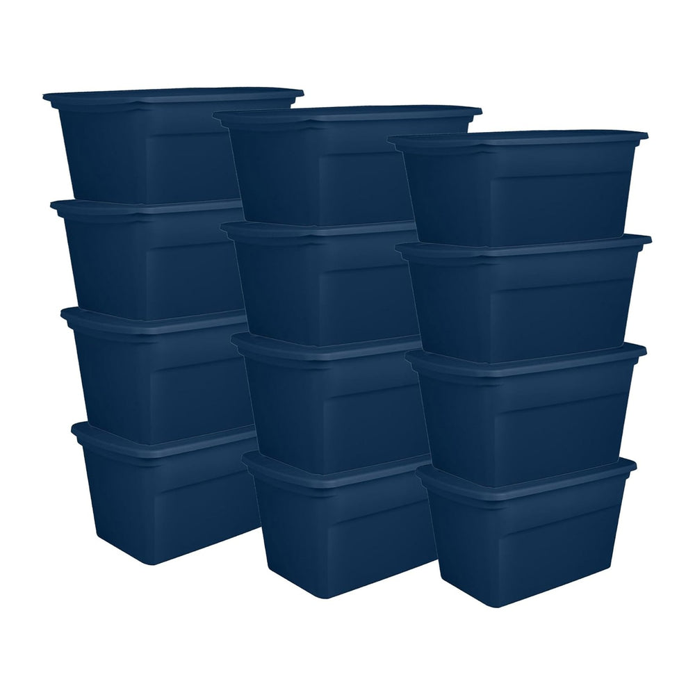 Sterilite Tote, Plastic Storage Bins with Snap Lids, 30 Gallon, 12-Pack