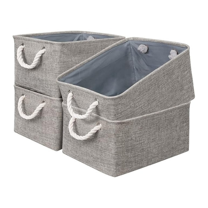 Storage Basket Fabric Sturdy Canvas Storage Bins Organizer