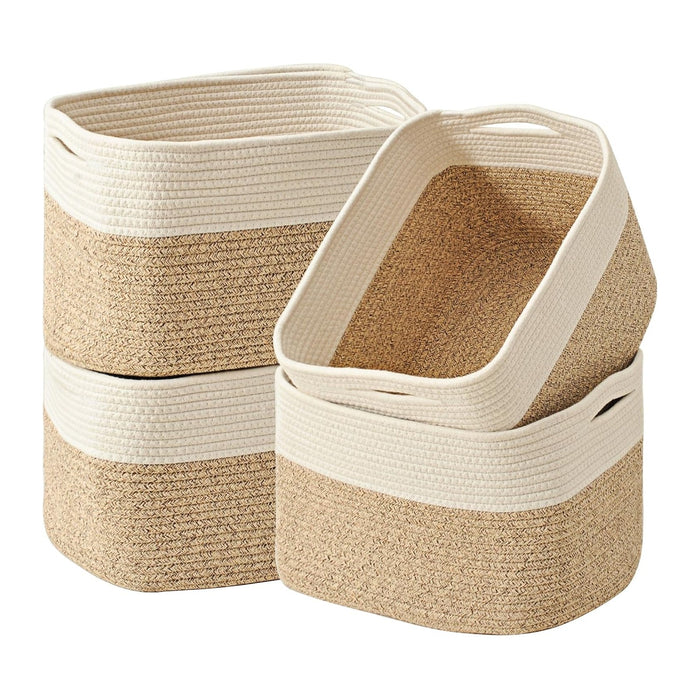 Storage Baskets for Organizing & Shelves, Woven Cotton Rope Organization Bins