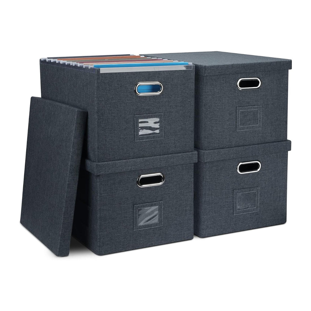 Storage Bins With Lids Office Organization File Folder Organizer Boxes