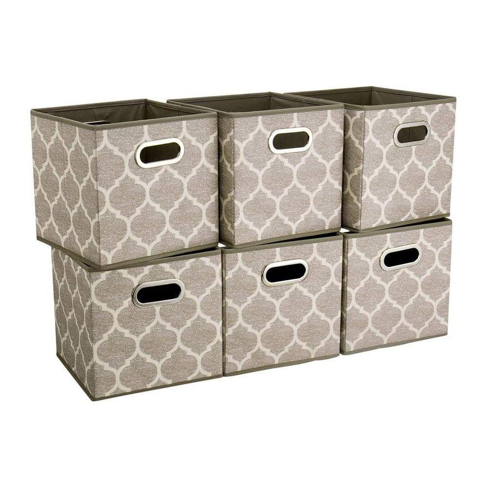 Storage Cubes Bins Fabric 13x13 Inch Brown Storage Boxes Foldable Storage Bas...