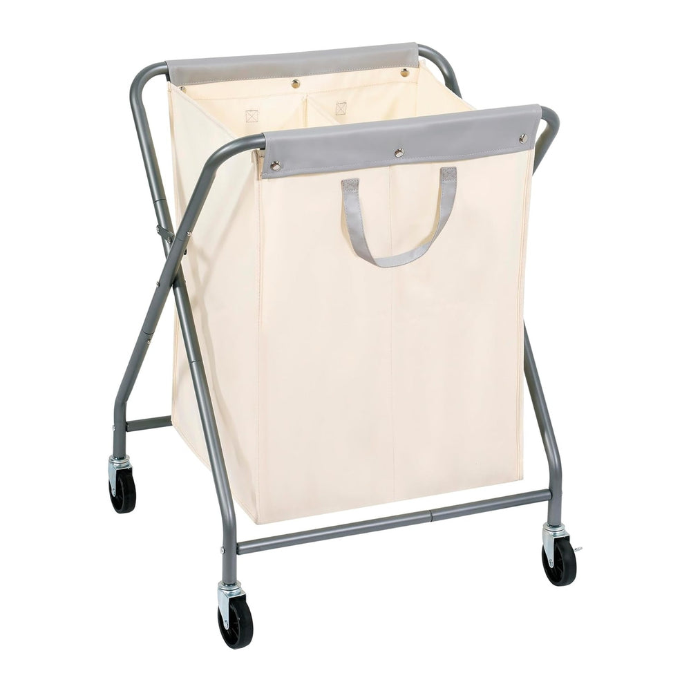 STORAGE MANIAC 125L Collapsible Laundry Hamper with Wheels, Rolling Laundry B...