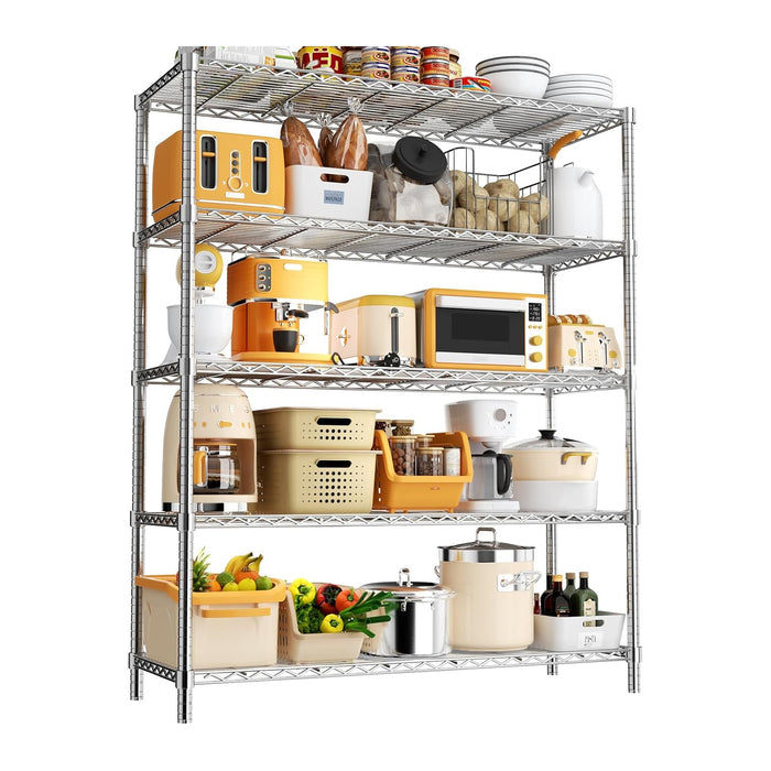 Storage Shelves, 5-Tier Adjustable Metal Industrial Utility Shelf Rack