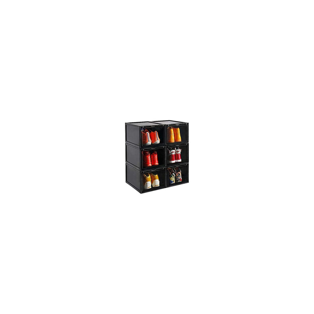 Storage Shoes Box Womens Mens Shoe Storage Display Box Plastic Foldable Stack...