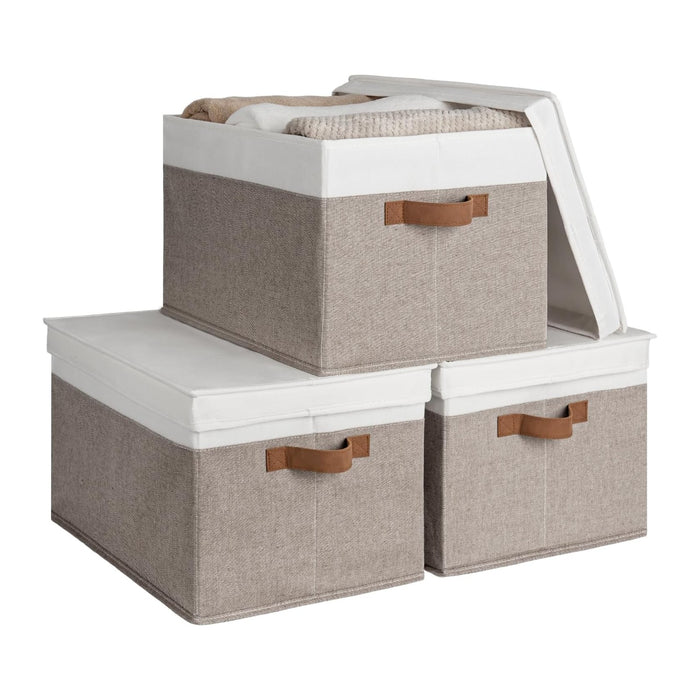 StorageWorks Fabric Storage Bins with Lids, Closet Storage Bins