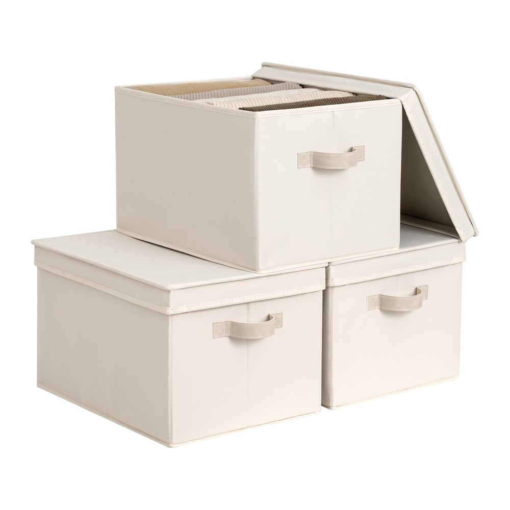 StorageWorks Fabric Storage Bins with Lids, Closet Storage Bins