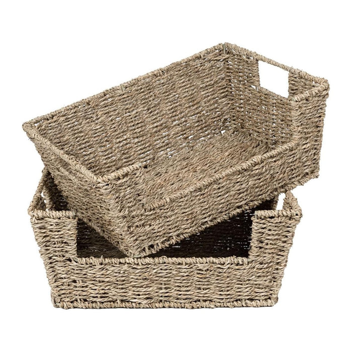 StorageWorks Pantry Baskets for Organizing, Storage Baskets, Seagrass