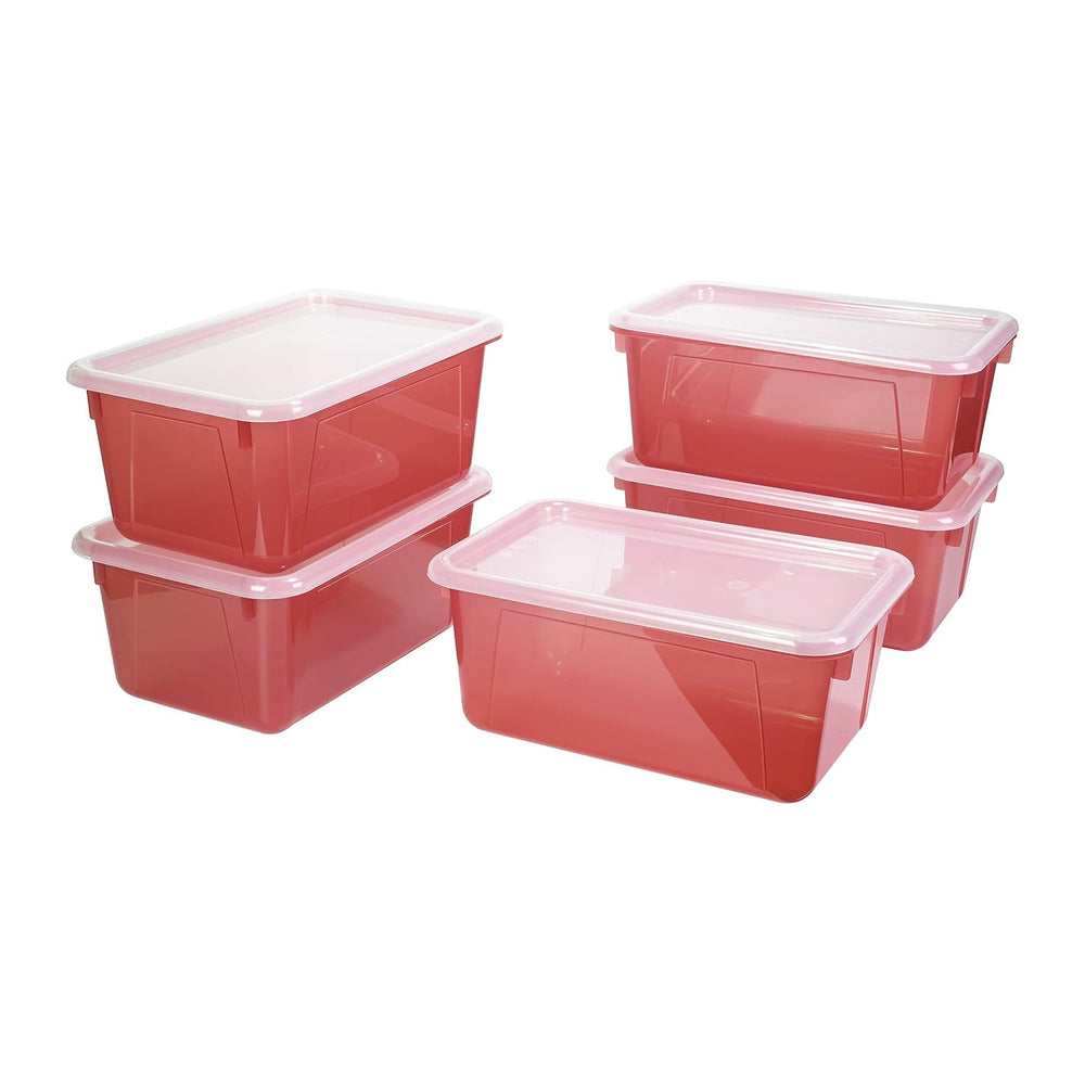 Storex Small Cubby Bins – Plastic Storage Containers for Classroom with Non-S...