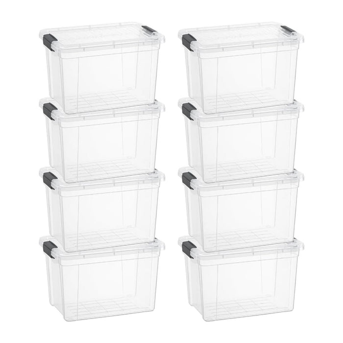 Superio 2.5 Quart Clear Plastic Storage Boxes with Lids, Stackable Organizer Containers, BPA-Free Storage Bins for Home, Office, School & Dorm, 8 Pack