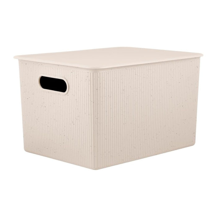 Superio Ribbed Collection - Eco-Friendly Decorative Plastic Basket Open Home Storage Bin and Lid, X-Large (1 Pack) Container Boxes for Organizing Closet Storage Bins for Shelves 22 Liter/23 Quart
