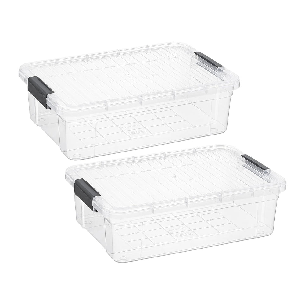 Superio Storage Bins with Lids, Clear Plastic Containers for Organizing, Stac...
