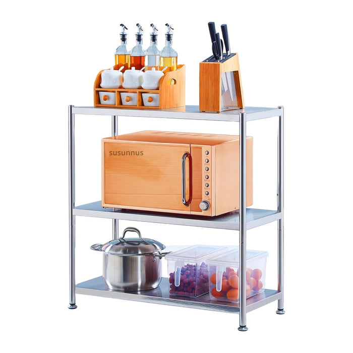 susunnus Stainless Steel Shelves,23.6in-3T,for Kitchen,Living Room,Bathroom