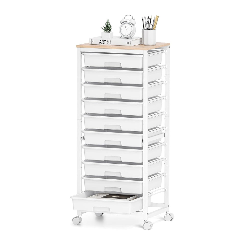 SYKIARIOL Rolling Cart with Drawers,White