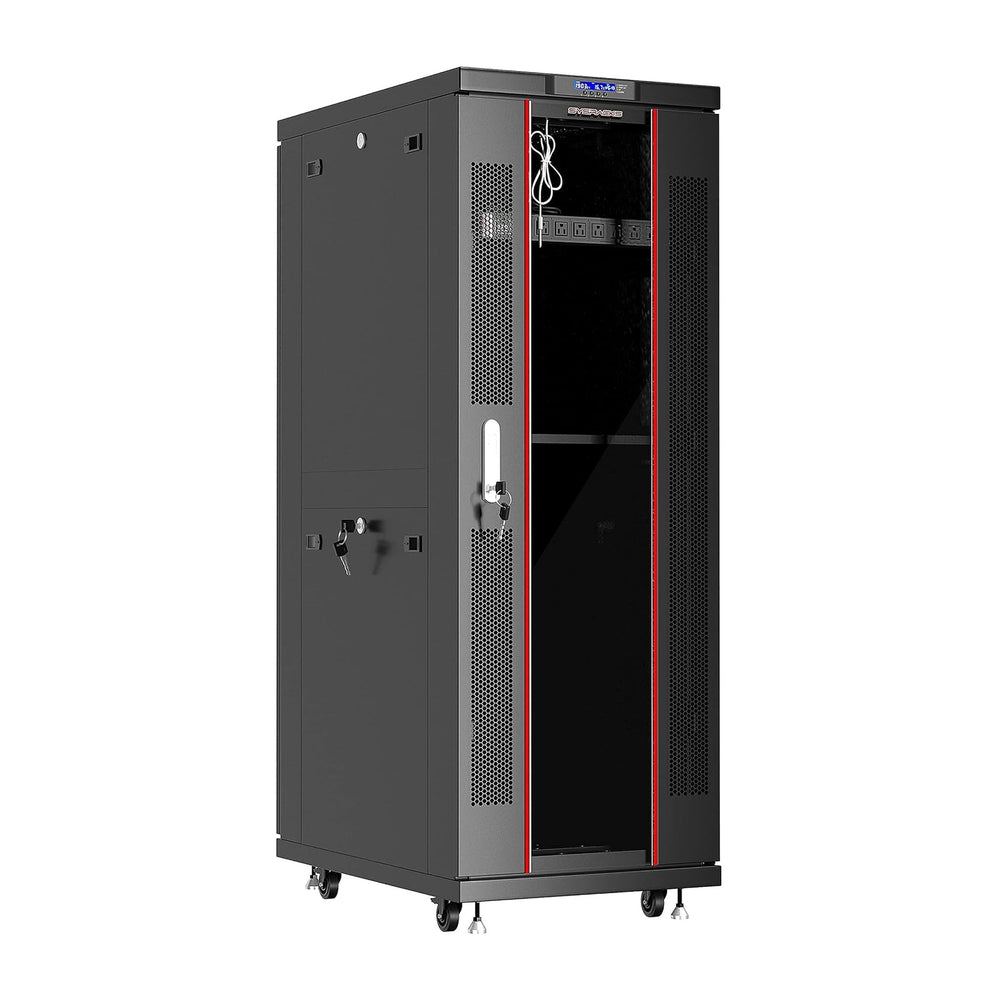 Sysracks 42U Server Rack Cabinet, 19” Floor Standing Enclosed Network Cabinet...