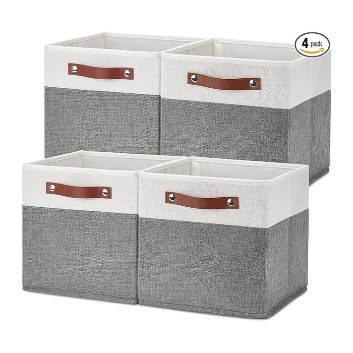 Temary Cube Storage Bins 4 Pack Storage Cubes 11×11 Fabric Storage Bins