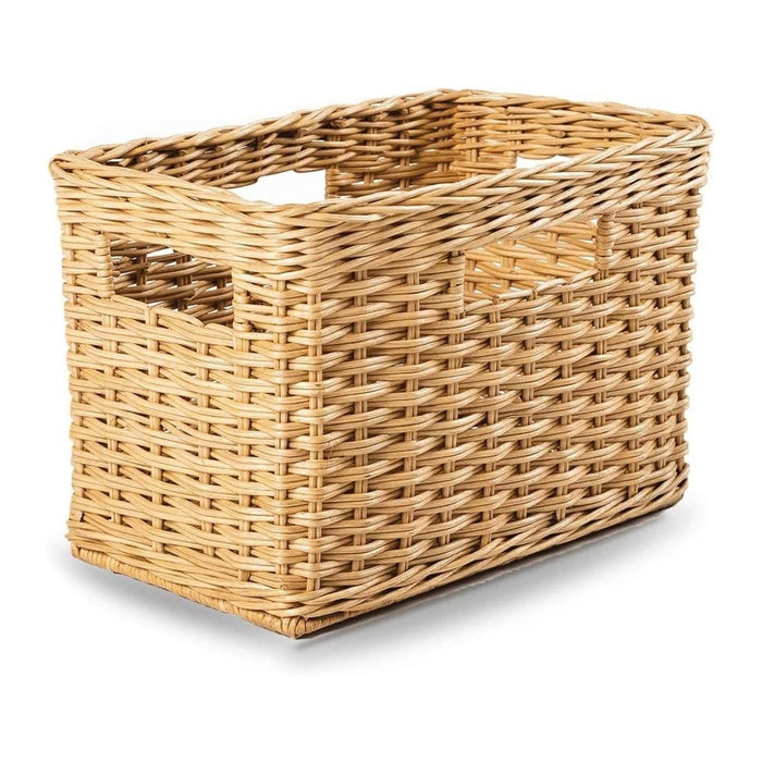 The Basket Lady Tall Rectangular Wicker Storage Basket, 16.5 in L x 10.5 in W x