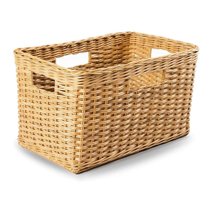 The Basket Lady Tall Rectangular Wicker Storage Basket, 20 in L x 13 in W x 11