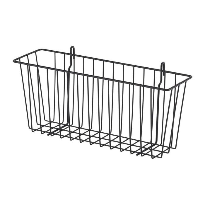 TRINITY 15-Inch Metal Hanging Basket to Use With Shelf Units and Storage Racks for Garage, Kitchen, and Closet Organization, NSF Certified, 10 Pound Capacity, Black, 2-Pack