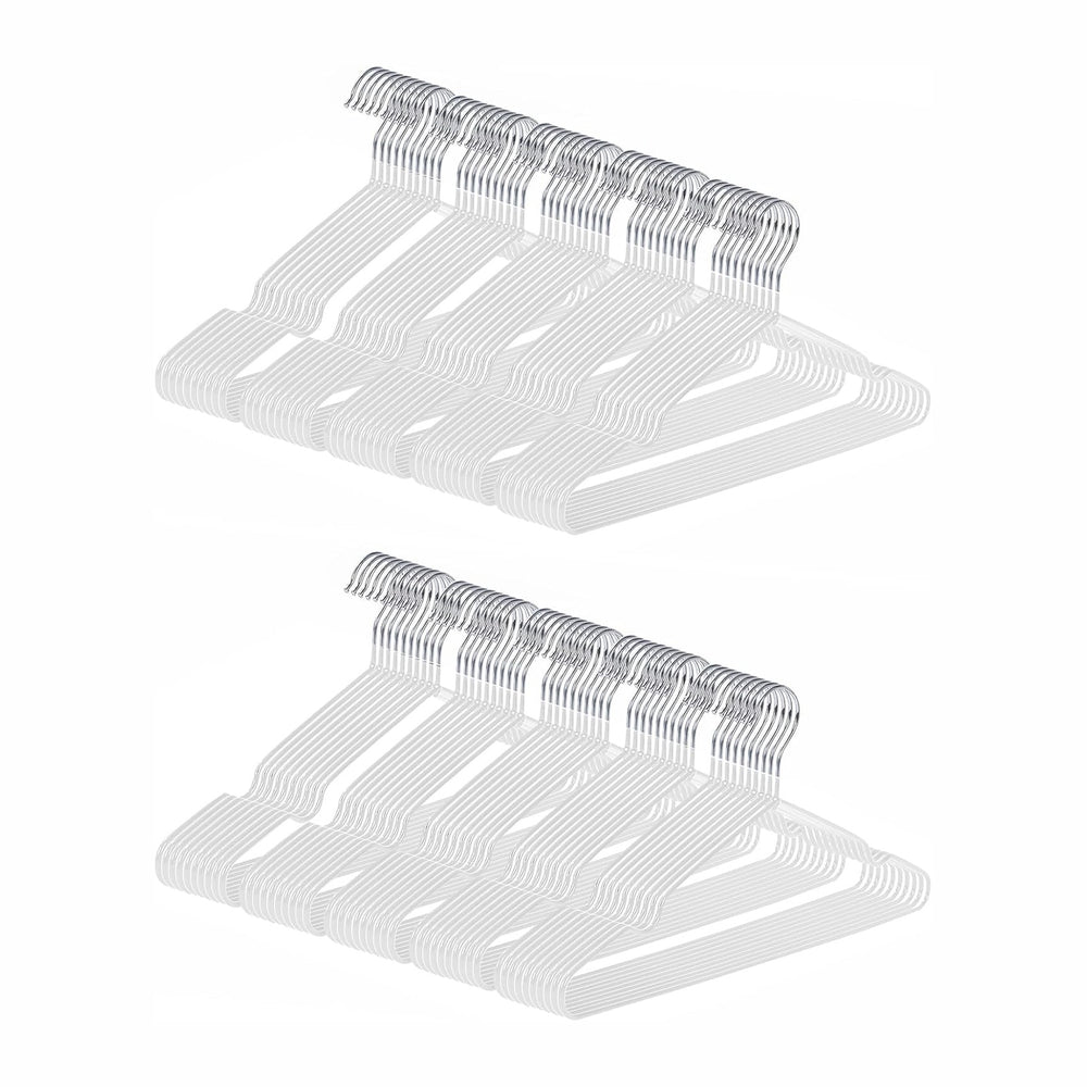 Ultra-Thin Metal Hangers, 100 Pack Non-Slip PVC Coated Space Saving Clothes H...