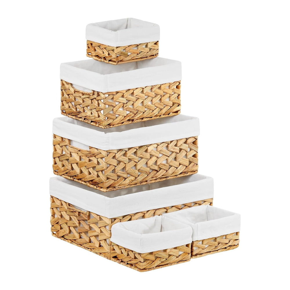 Vagusicc Wicker Storage Basket, 6 Pack Baskets for Organizing, Water Hyacinth...