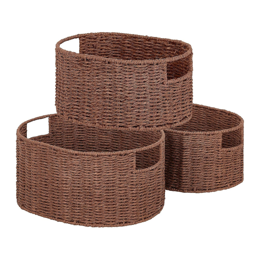 Vagusicc Wicker Storage Basket, Set of 3 Hand-woven Storage Baskets for Organ...