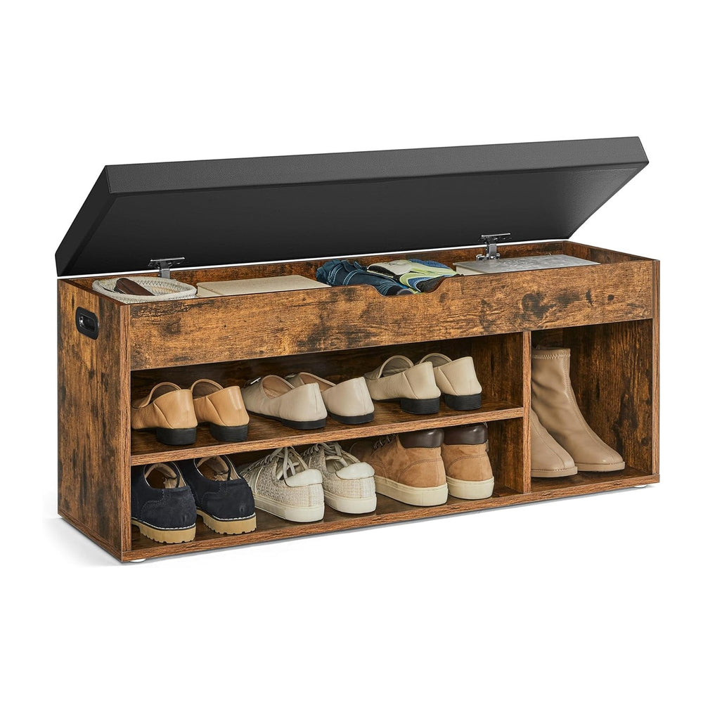 VASAGLE Storage Bench with Cushion, Shoe Bench, 11.8 x 39.4 x 17.3 Inches